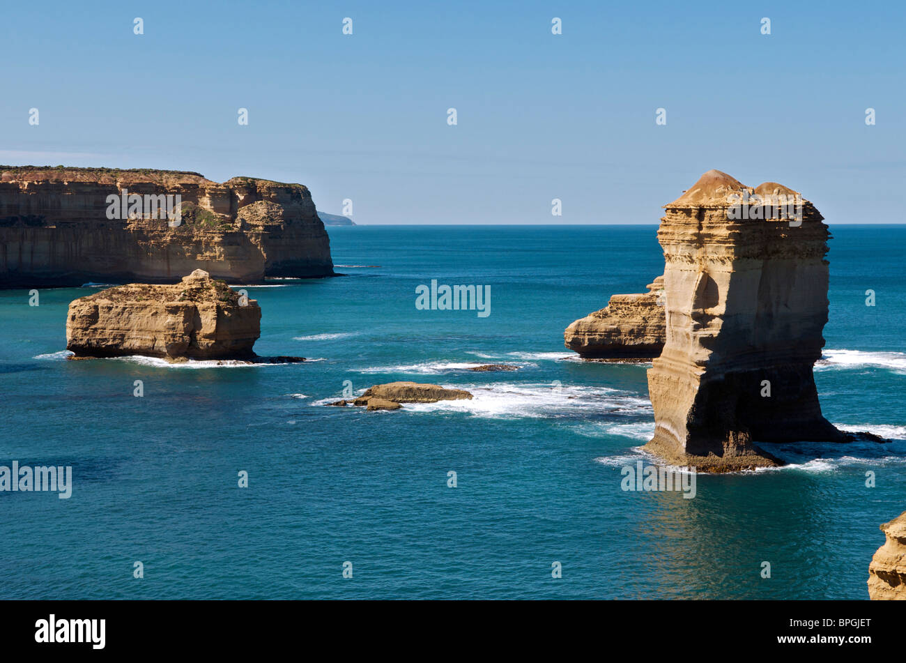 Sea stacks Loch Ard Gorge Port Campbell National Park Great Ocean Road Victoria Australia Stock Photo