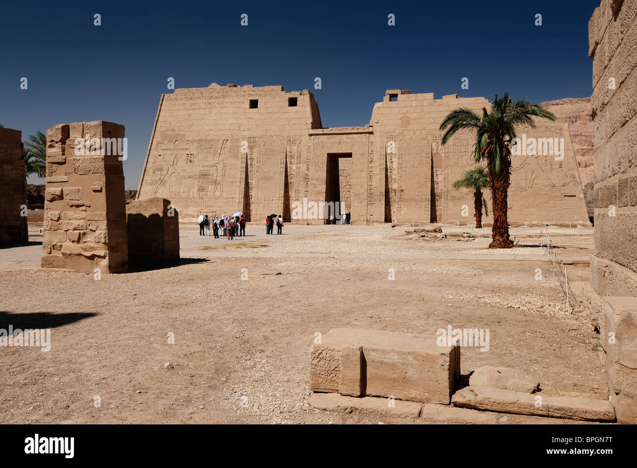 first pylon inside Mortuary Temple of Ramesses III at Medinet Habu ...