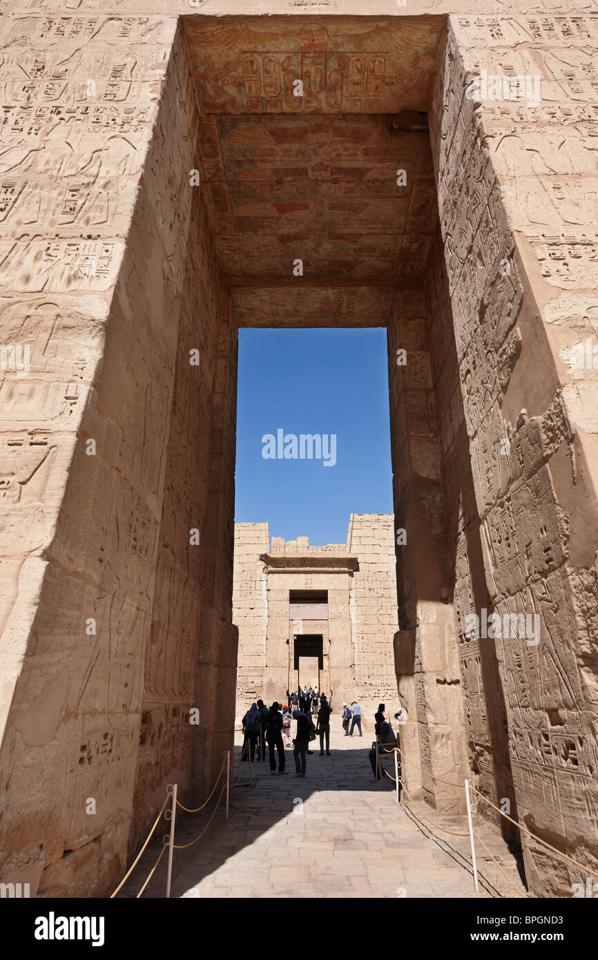 first pylon inside Mortuary Temple of Ramesses III at Medinet Habu ...