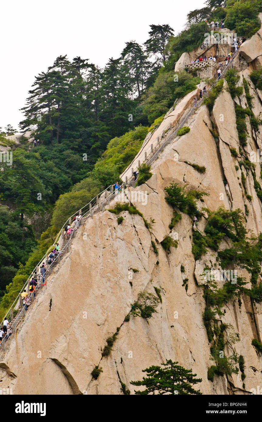 View at the holy mountain Hua Shan, Shaanxi province, China Stock Photo