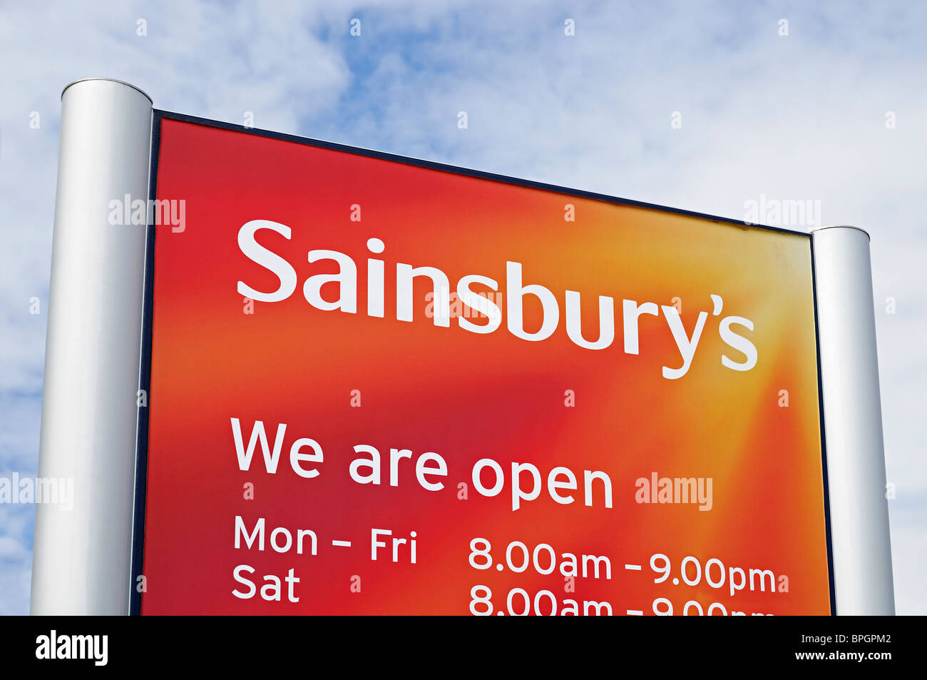 Sainsburys Sign Stock Photo
