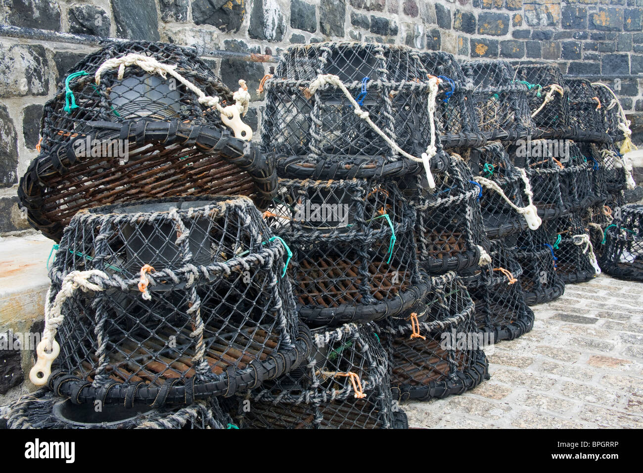 Fishing for lobster at Mullion Cove Stock Photo Alamy