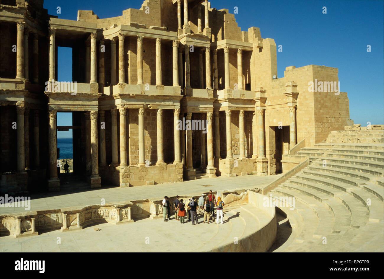 Late 3rd century roman theater, Sabratha, Libya Stock Photo