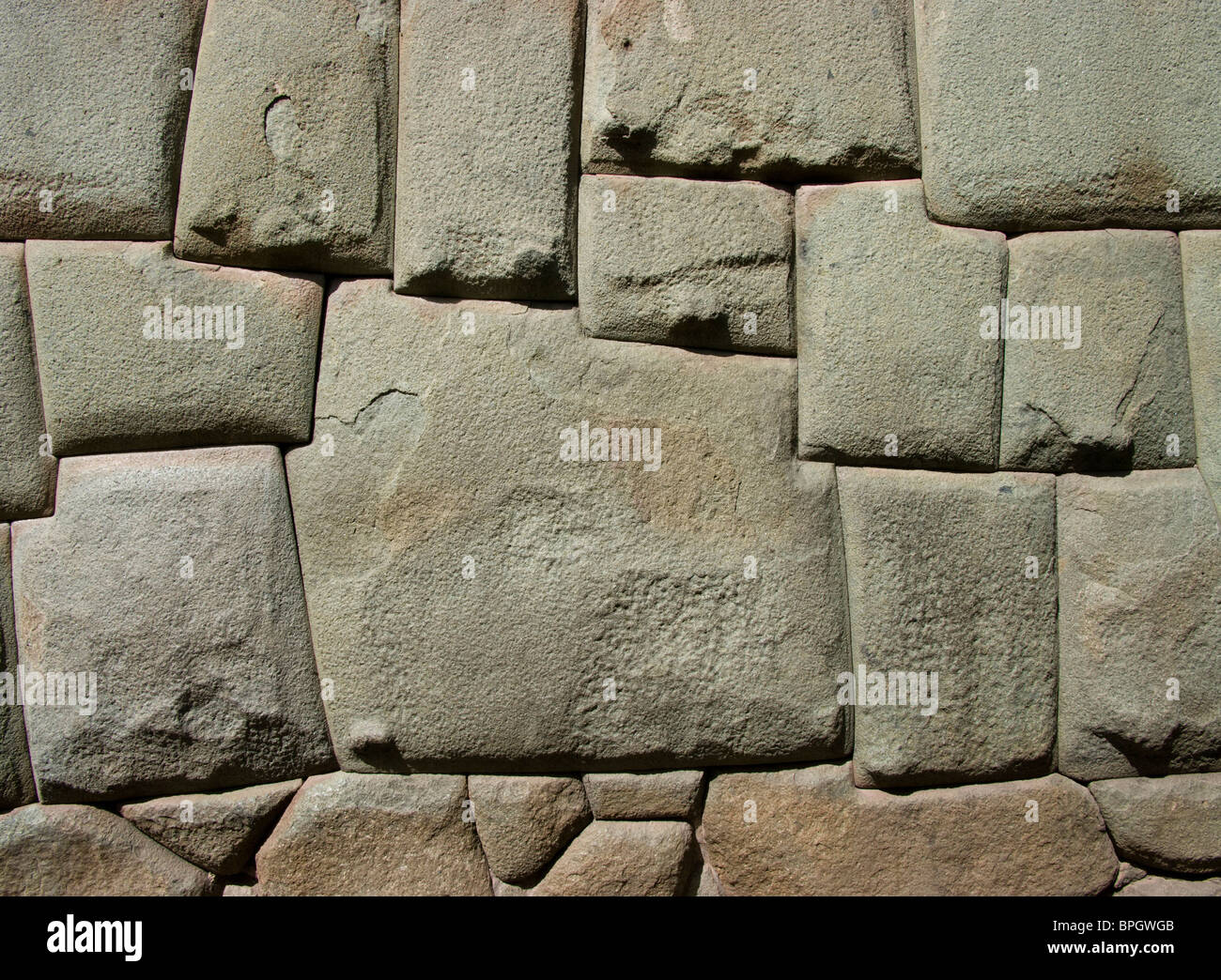 Peru. Cusco. Inca stones. Hatun Rumiyoc street.Stone of twelve angles. Stock Photo
