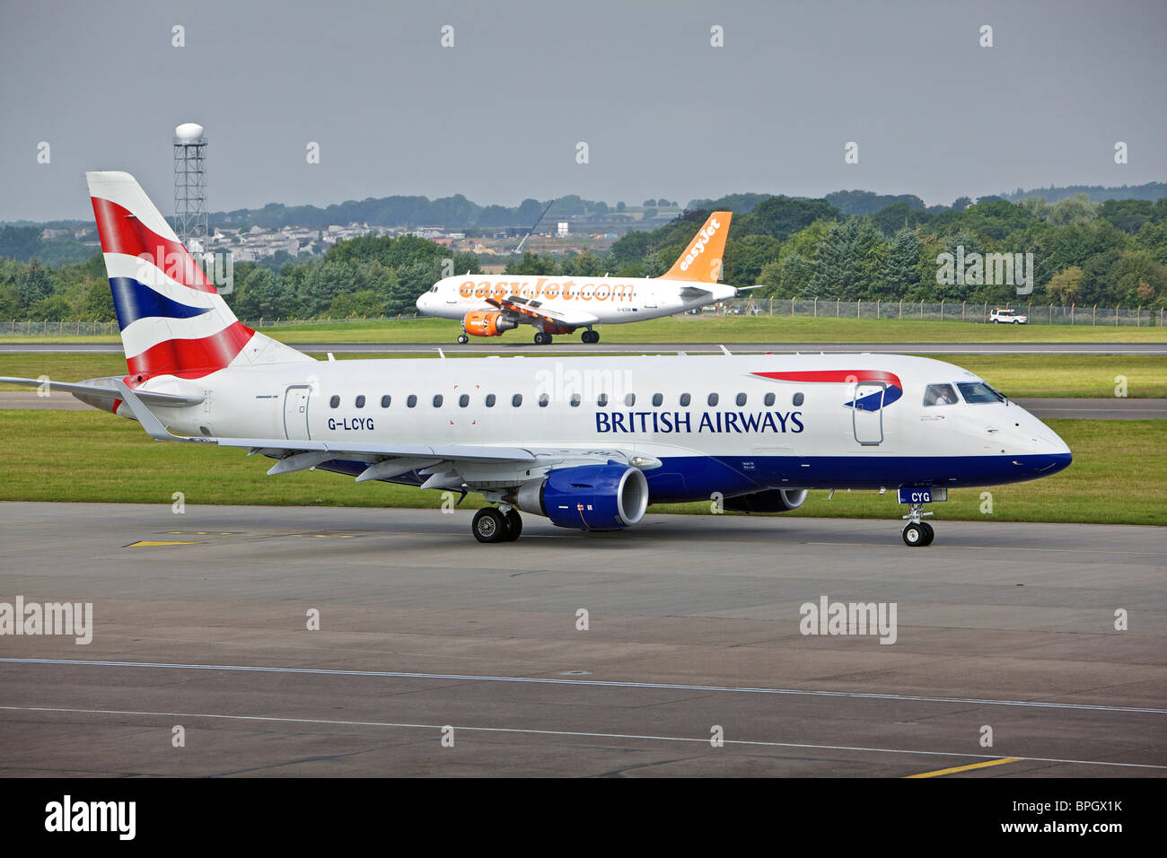 BA Cityflyer G-LCYG Embraer E170 STD at Edinburgh Airport Stock Photo