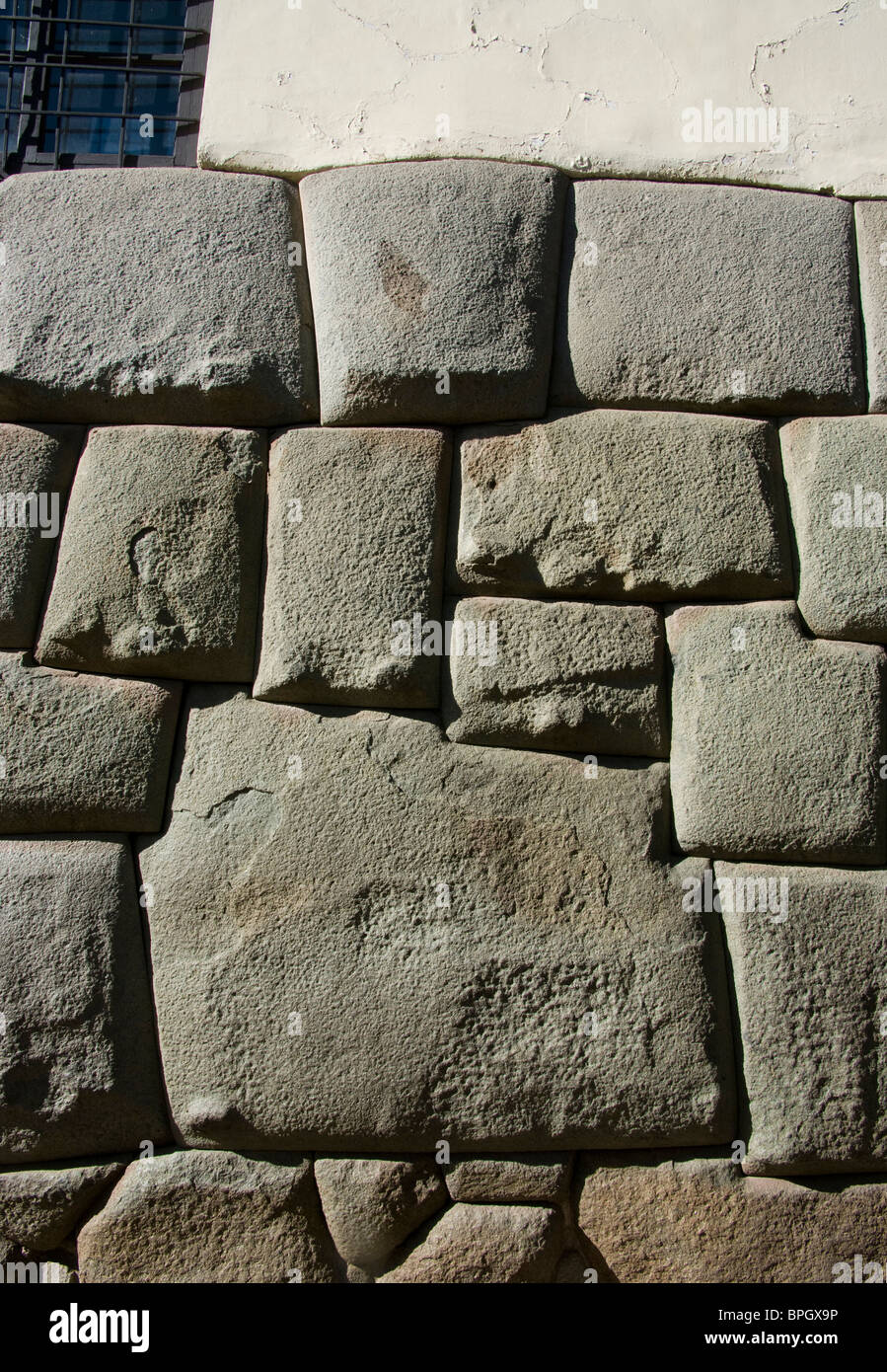 Peru. Cusco. Inca stones. Hatun Rumiyoc street.Stone of twelve angles. Stock Photo