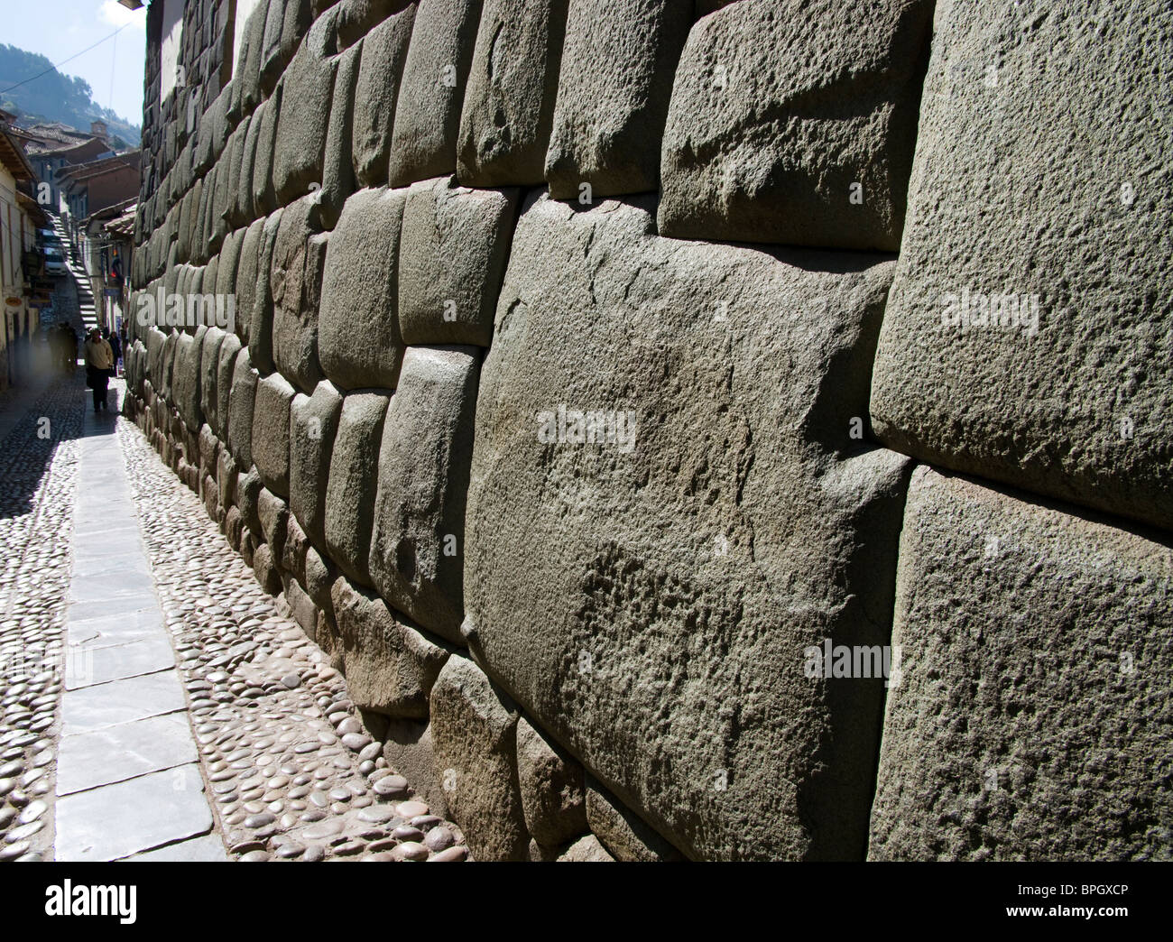 Peru. Cusco. Inca stones. Hatun Rumiyoc street. Stock Photo
