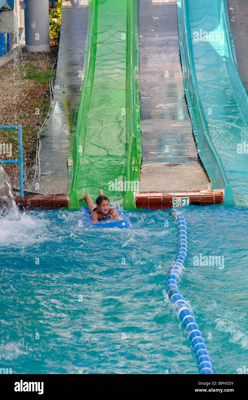 Water slide at Hurricane Harbor waterpark , Six Flags Over Texas