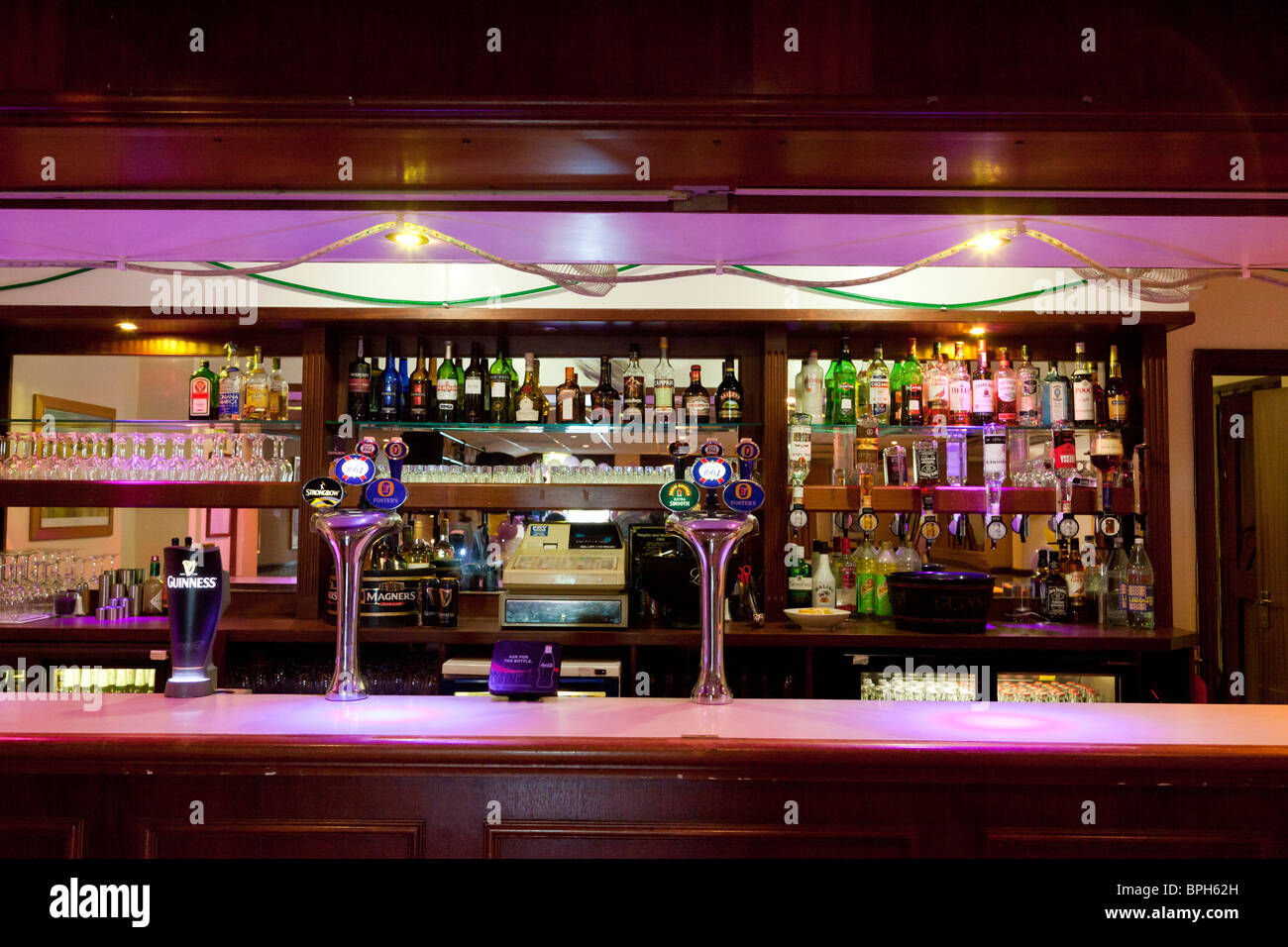 a closed hotel bar with nobody Stock Photo