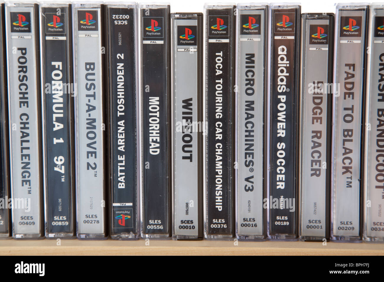 original games for the original playstation console from the 90s Stock Photo