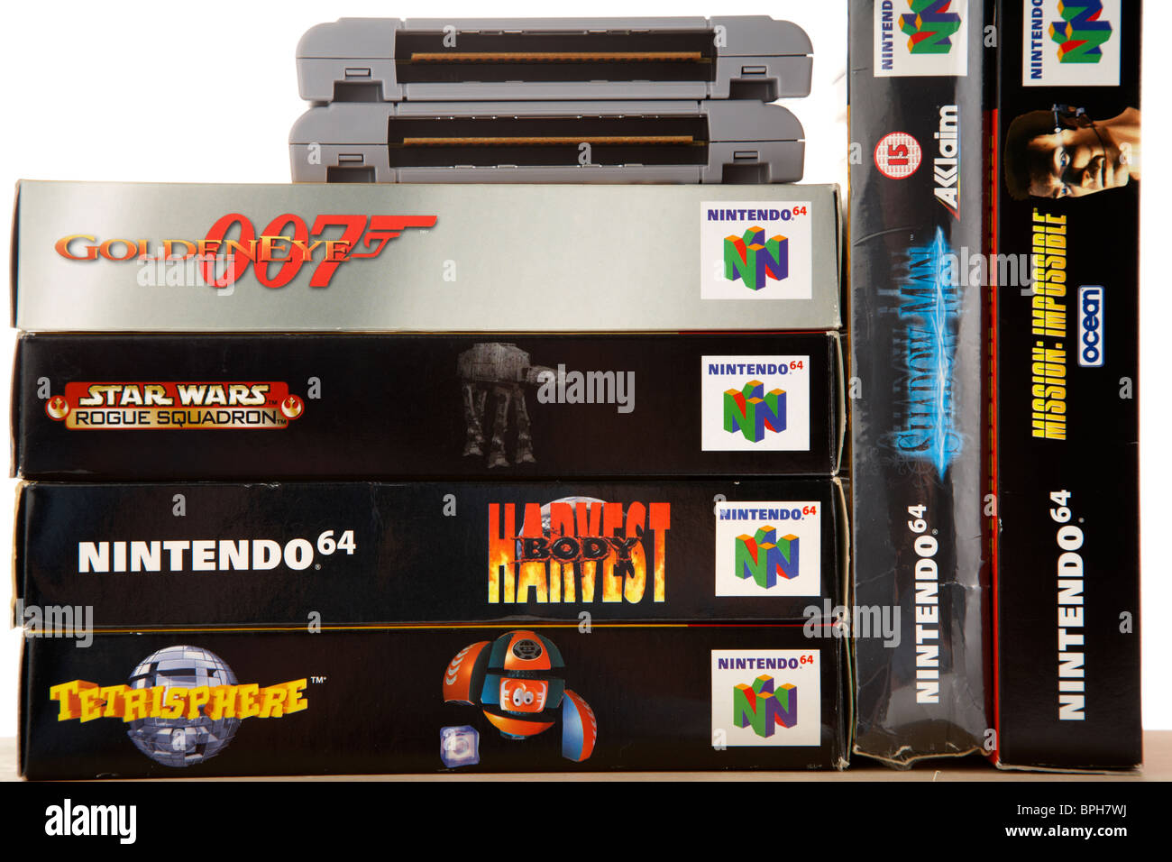 original games for the nintendo n64 console from the 90s vintage retro gaming nintendo cartridges Stock Photo