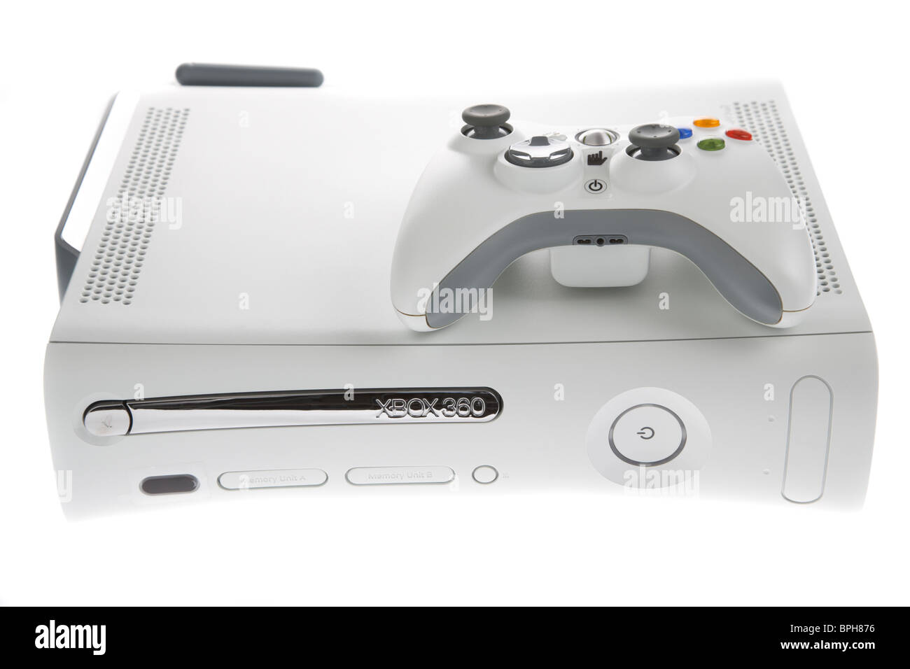 original xbox 360 games console with controller Stock Photo