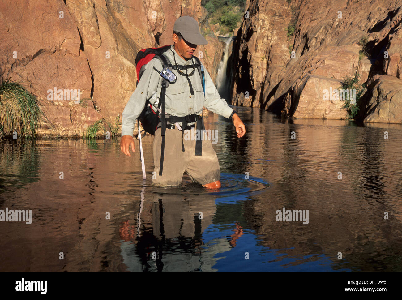 hiking through water