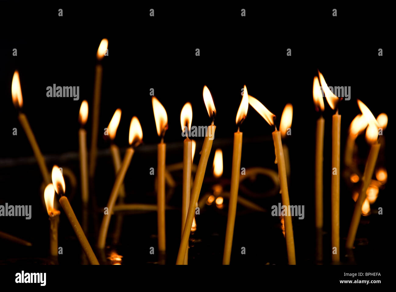 Burning candles for the dead at an orthodox church Stock Photo Alamy