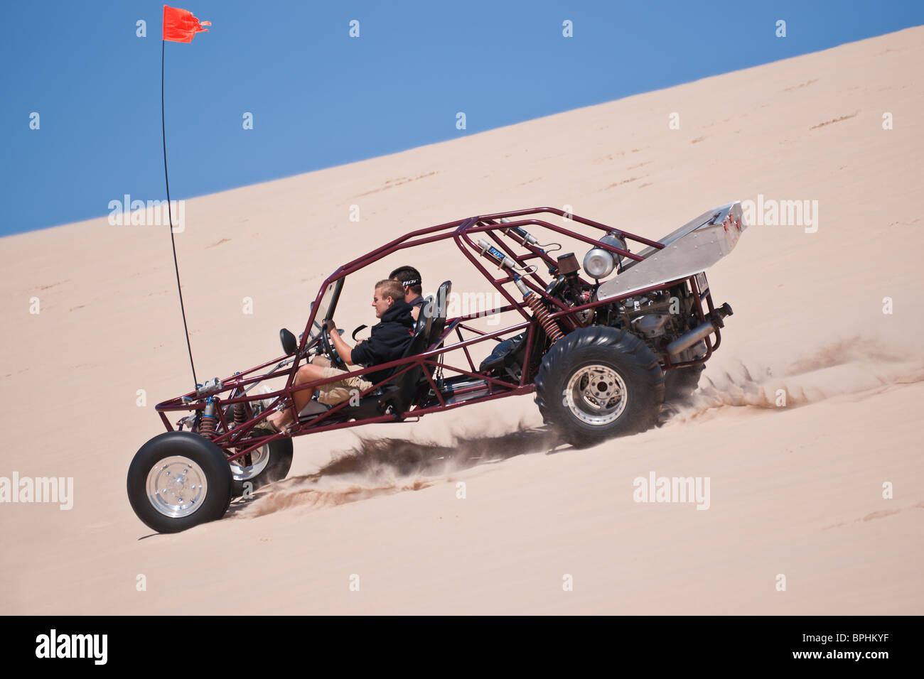 Silver Lake at State Park Michigan sand dunes rides open chassis red ...