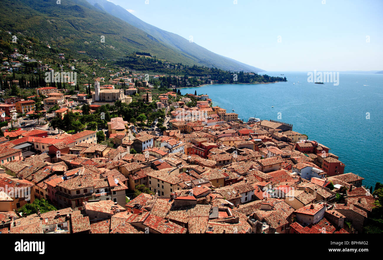 View of the Lake Garda town of Malcesine, Lake Garda, Italy Stock Photo