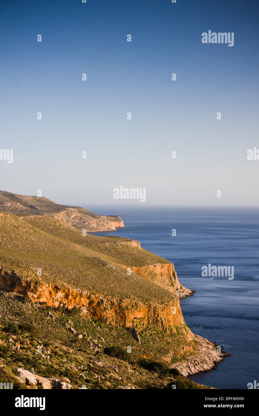 Landscape of the coast of Gramvousa Peninsula in Crete, Greece. Stock Photo