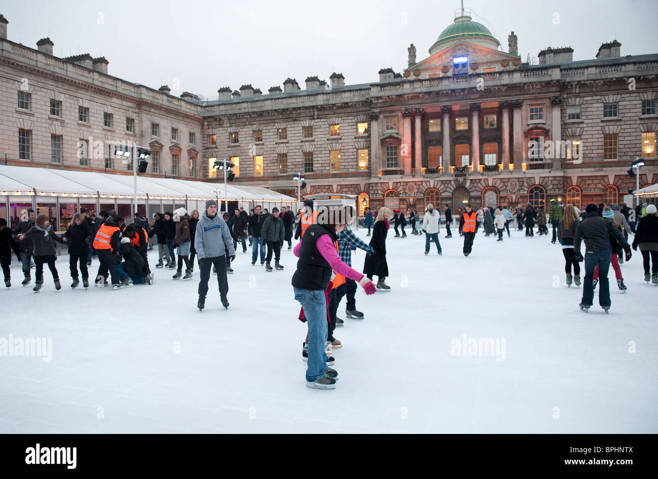 Skaters on the ice rink at Somerset House London UK Stock Photo - Alamy