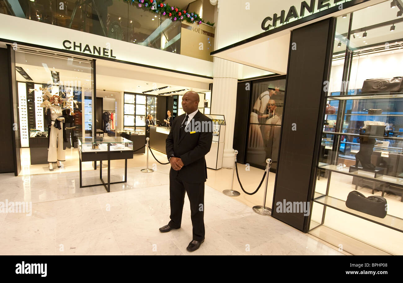 Security personnel at the Louis Vuitton boutique inside Selfridges