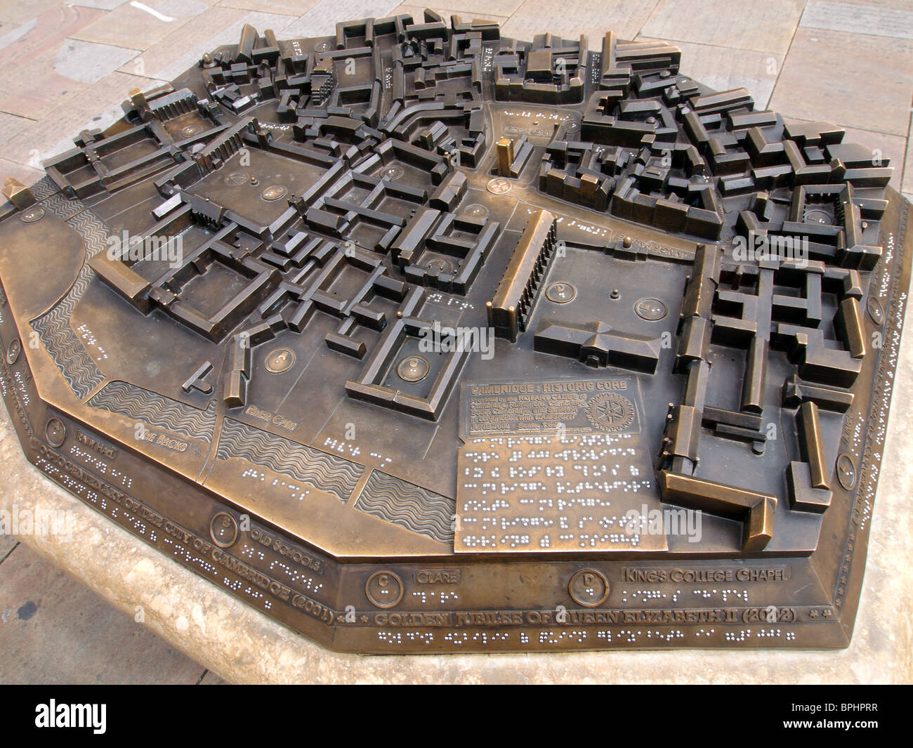 Relief model of Cambridge centre Cambridge England Stock Photo - Alamy