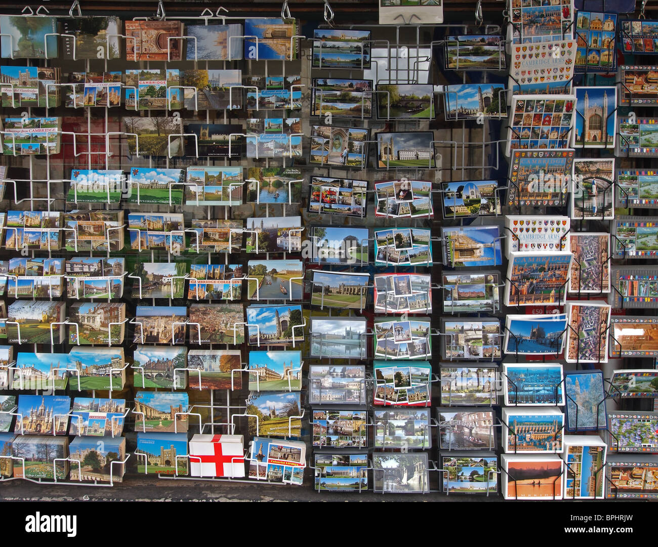Rack of picture postcards Stock Photo