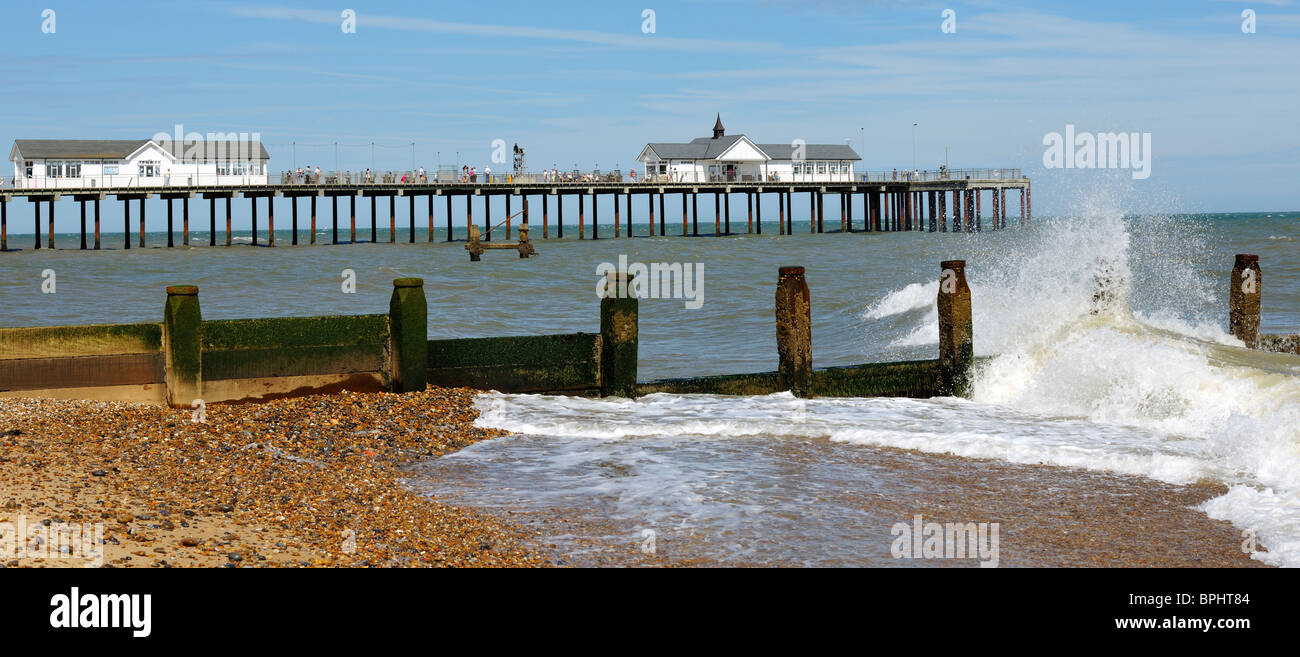 The elegant lines of Southwold pier, Suffolk, England Stock Photo