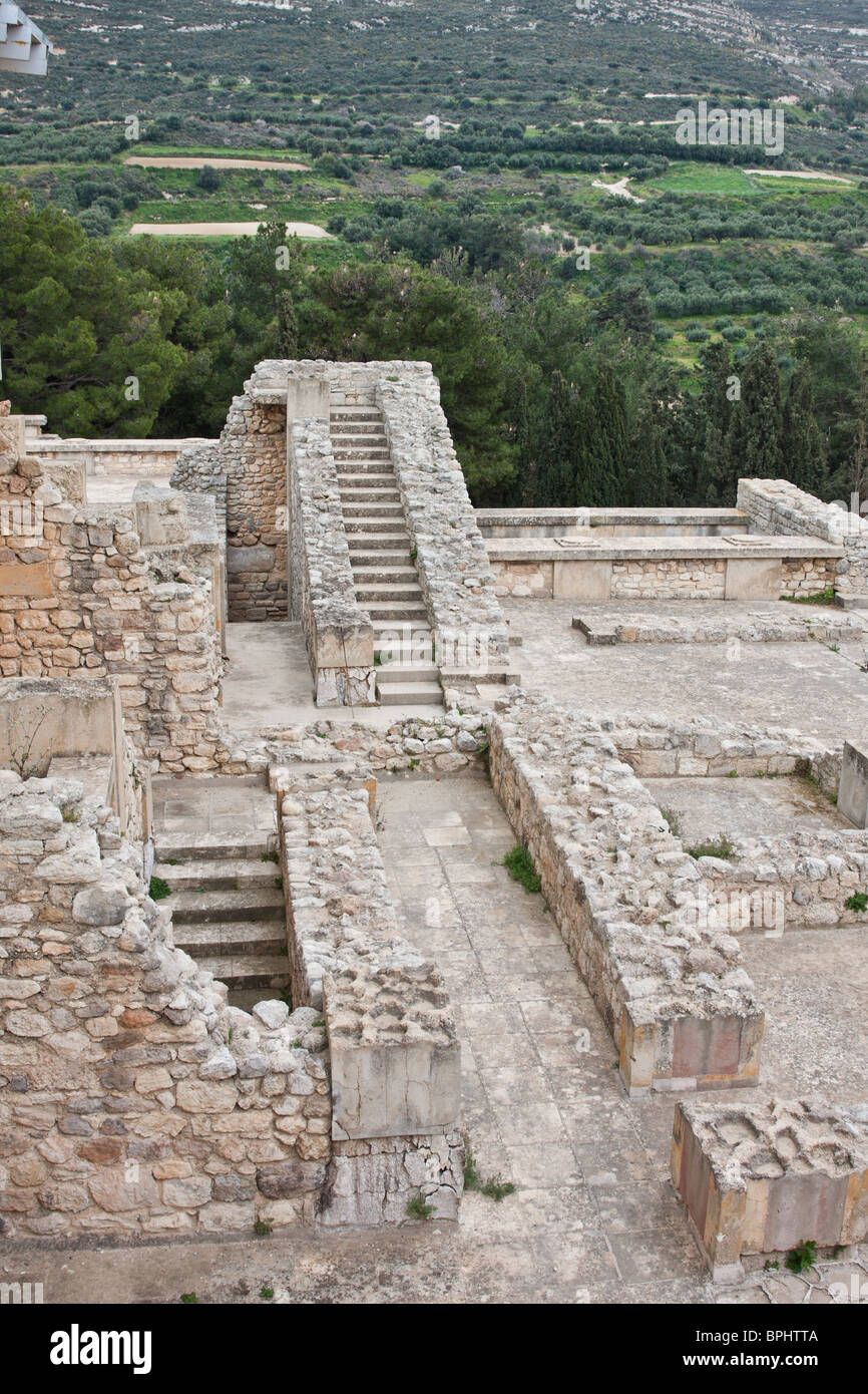 Ruins at Knossos Minoan Palace in Crete, Greece. Stock Photo
