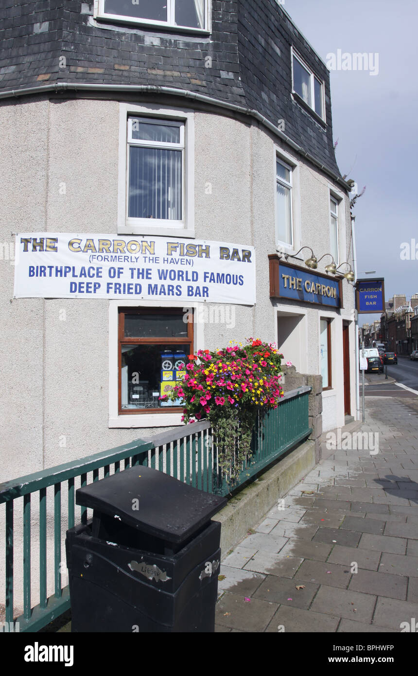 exterior of the Carron fish bar birthplace of the deep fried Mars bar