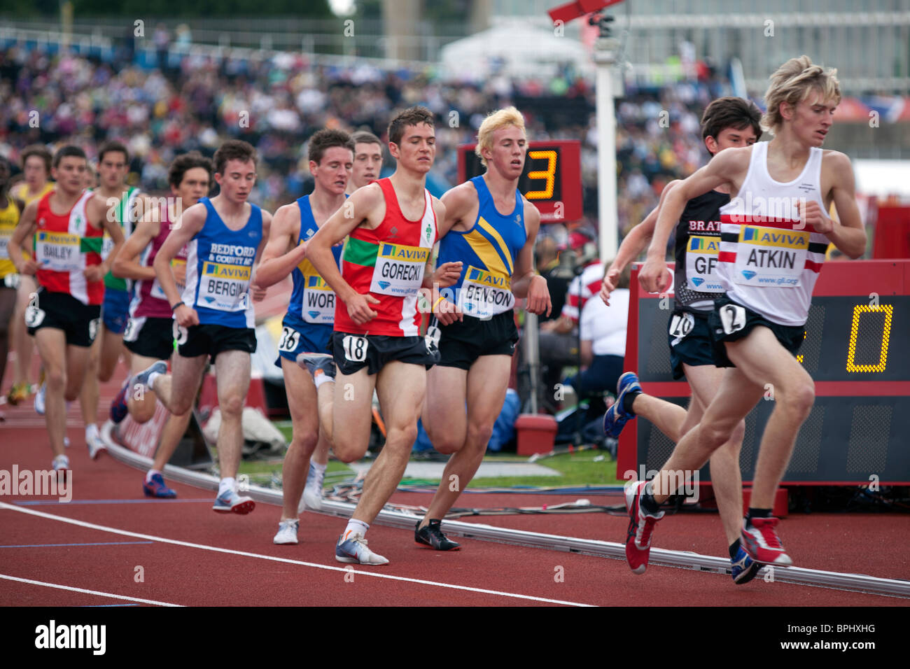3000m U20 race at Aviva London Grand Prix, Crystal Palace, London. August 2010. Stock Photo