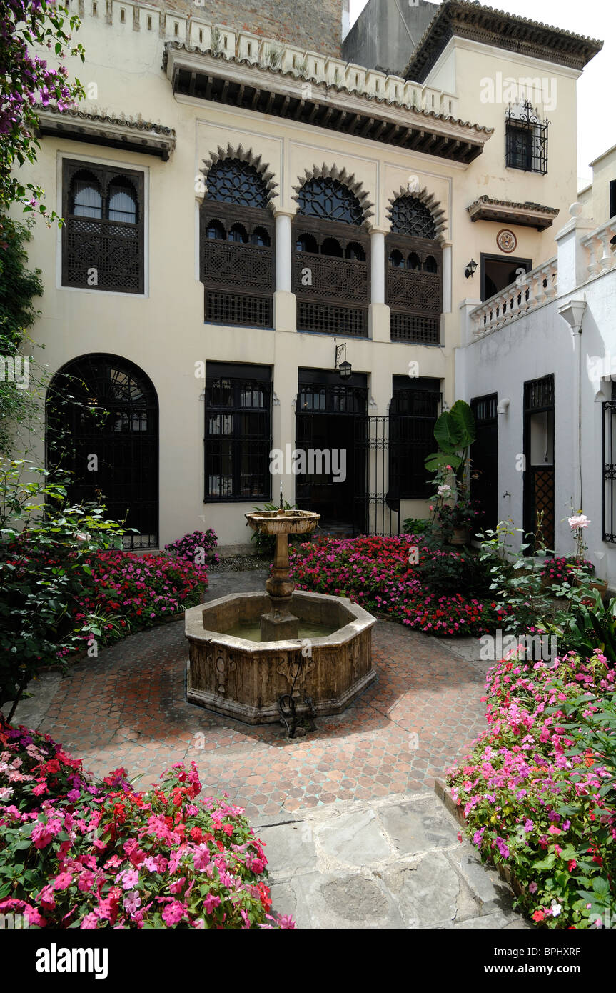 Tangier American Legation (1821) Museum, Culture Centre and Courtyard Garden, in the Old Town or Medina, Tangier, Tanger or Tangiers, Morocco Stock Photo