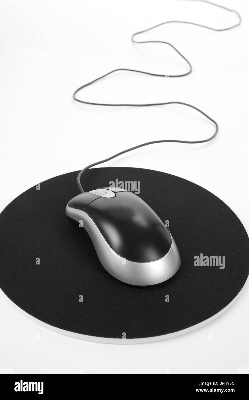Computer Mouse and pad, Concept of internet Stock Photo