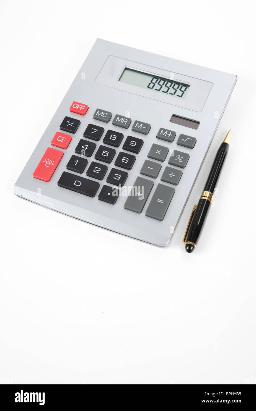 a calculator close up shot Stock Photo