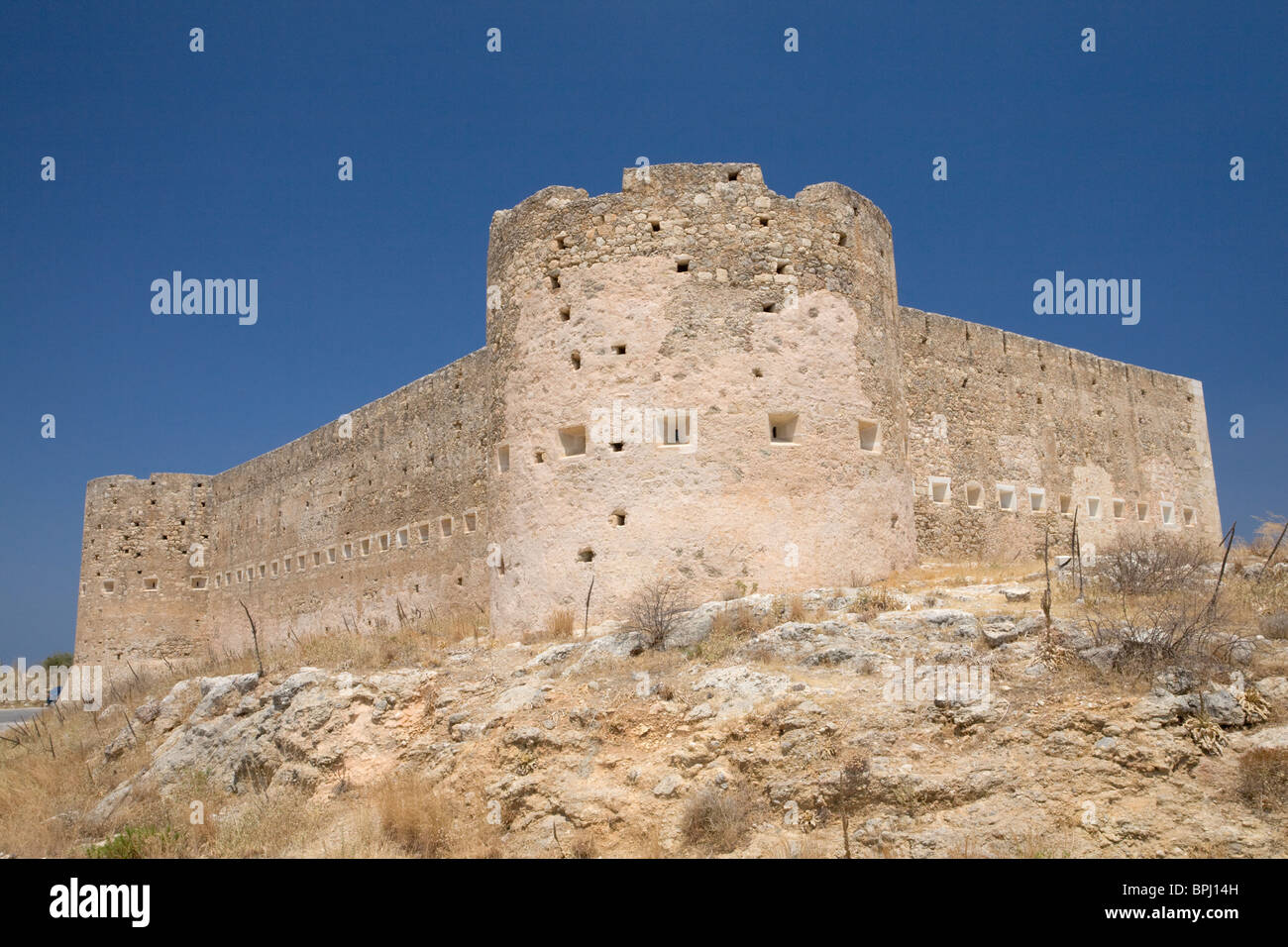 Turkish fortress at the Aptera ancient ruins, Crete, Greece Stock Photo