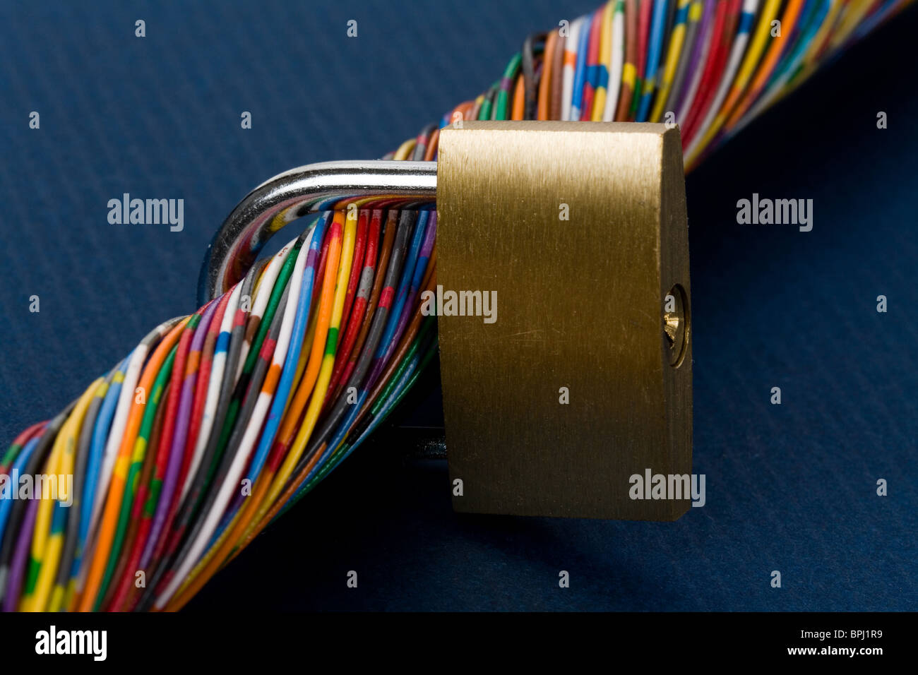 Colorful Cable, Concept of Communication, information security Stock Photo