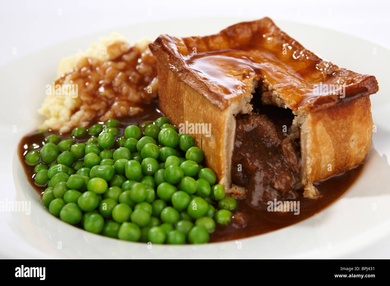 Pie and Gravy Stock Photo Alamy