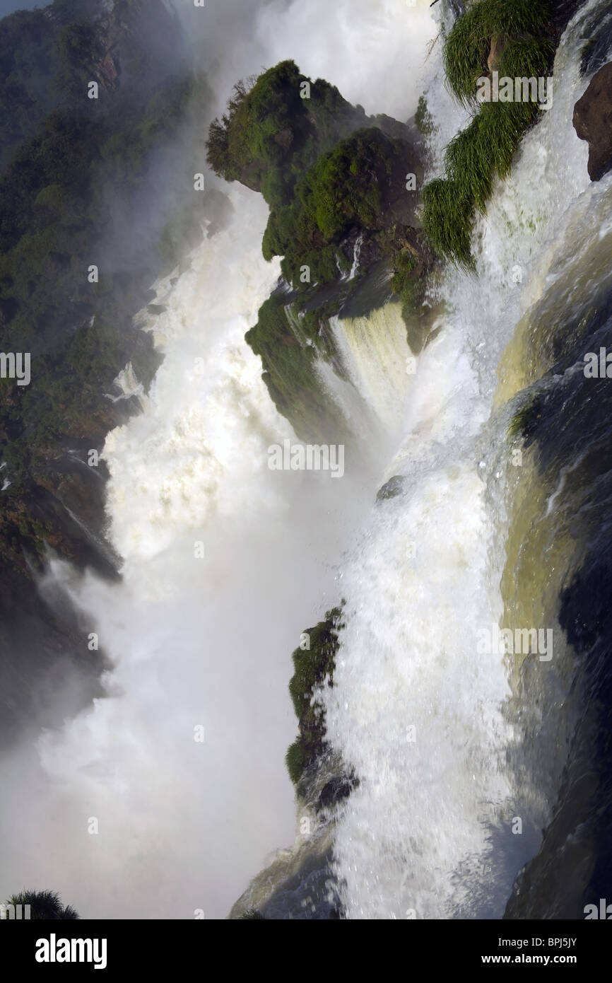 Aerial view of Iguazu waterfalls in the Argentinian National Park Stock Photo