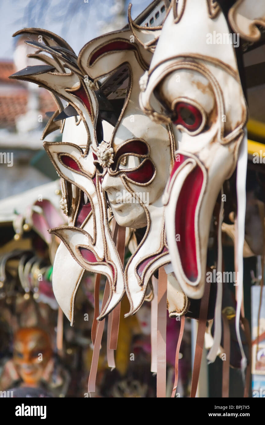 Carnival venetian masks on sale in Venice, Italy. Stock Photo