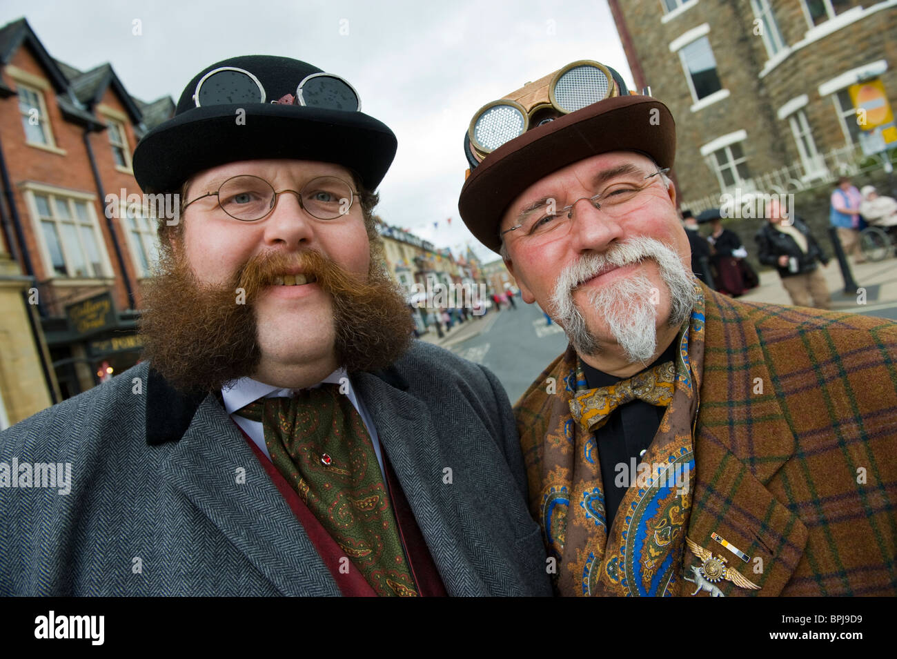 Gentlemen in period costume at the annual Victorian Festival in Llandrindod Wells Powys Mid Wales UK Stock Photo