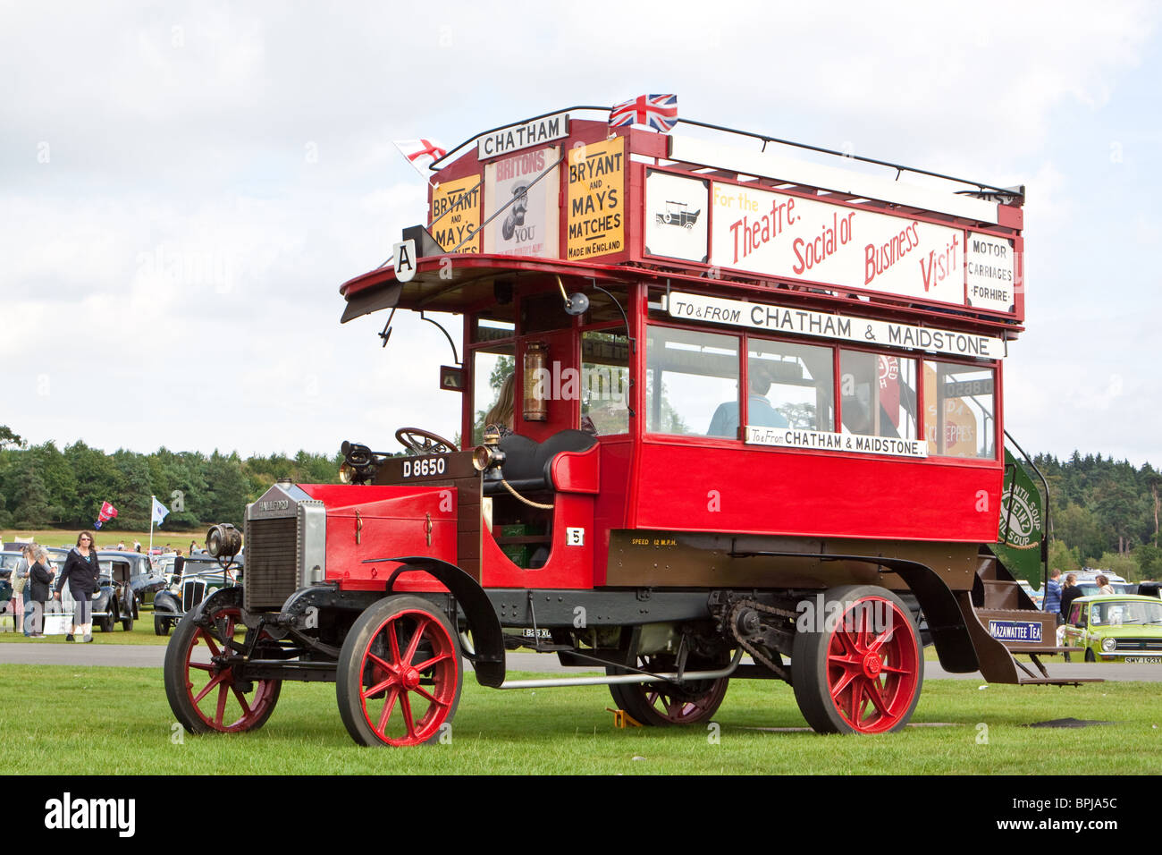 Old Fashioned Vintage Double Decker Bus Stock Photo