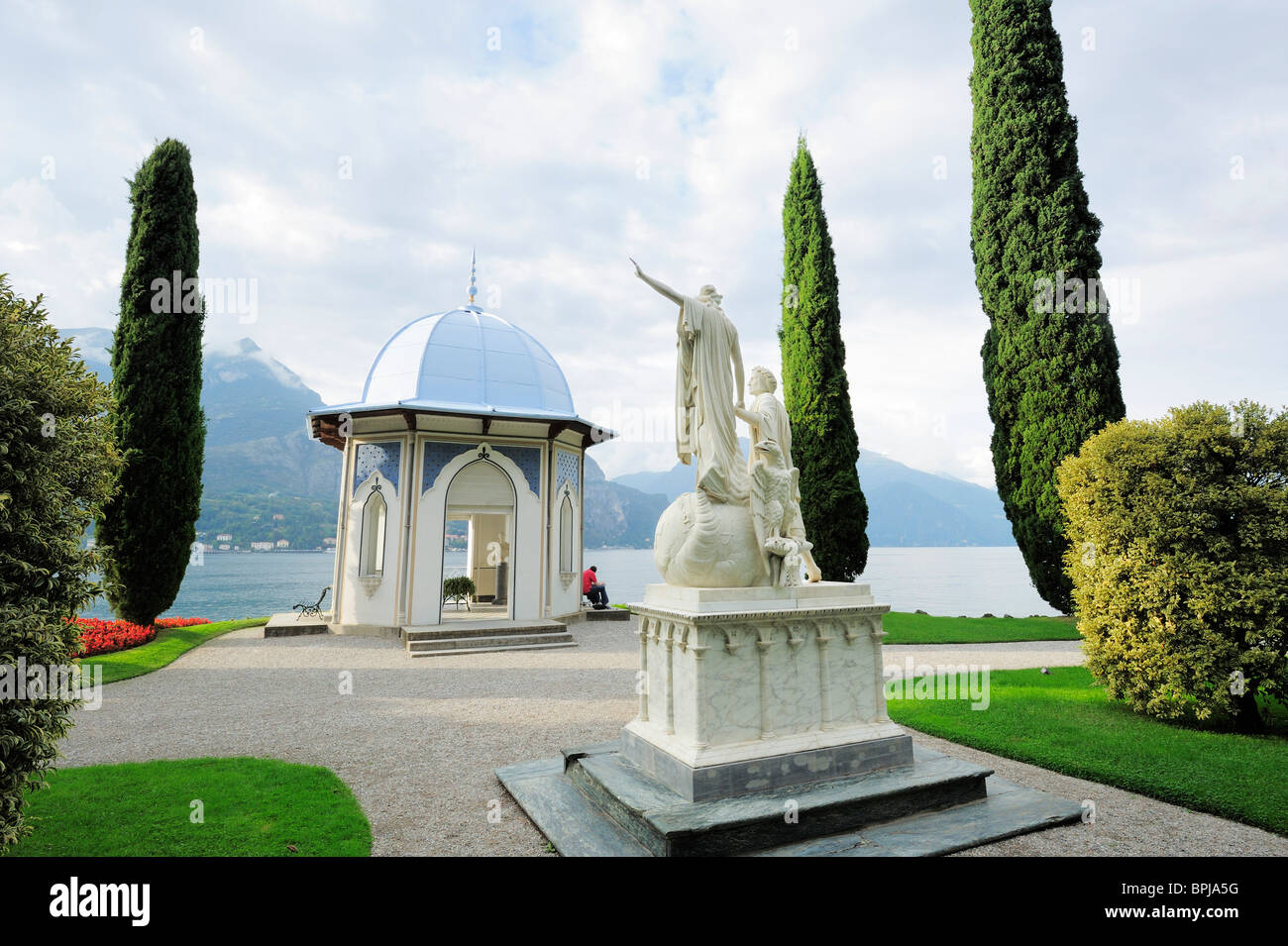 Pavilion in garden, Villa Melzi, Bellagio, Lake Como, Lombardy, Italy Stock Photo