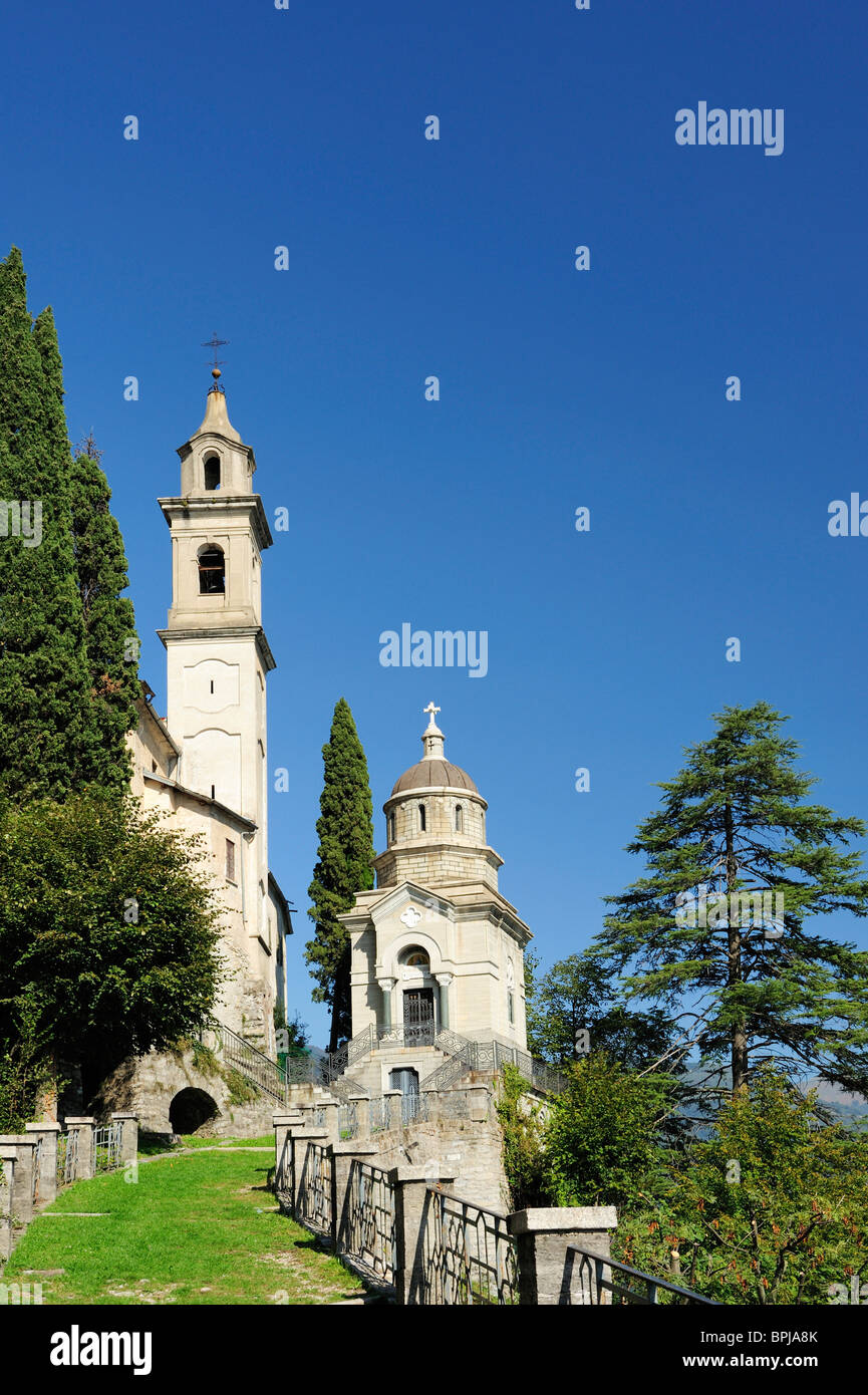Church, Brienno, Lake Como, Lombardy, Italy Stock Photo