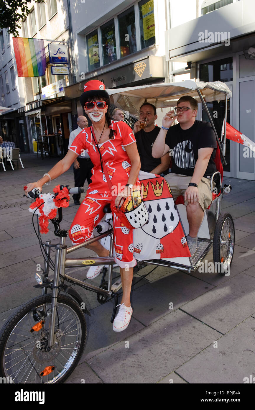 Rickshaw Sightseeing in Cologne Stock Photo