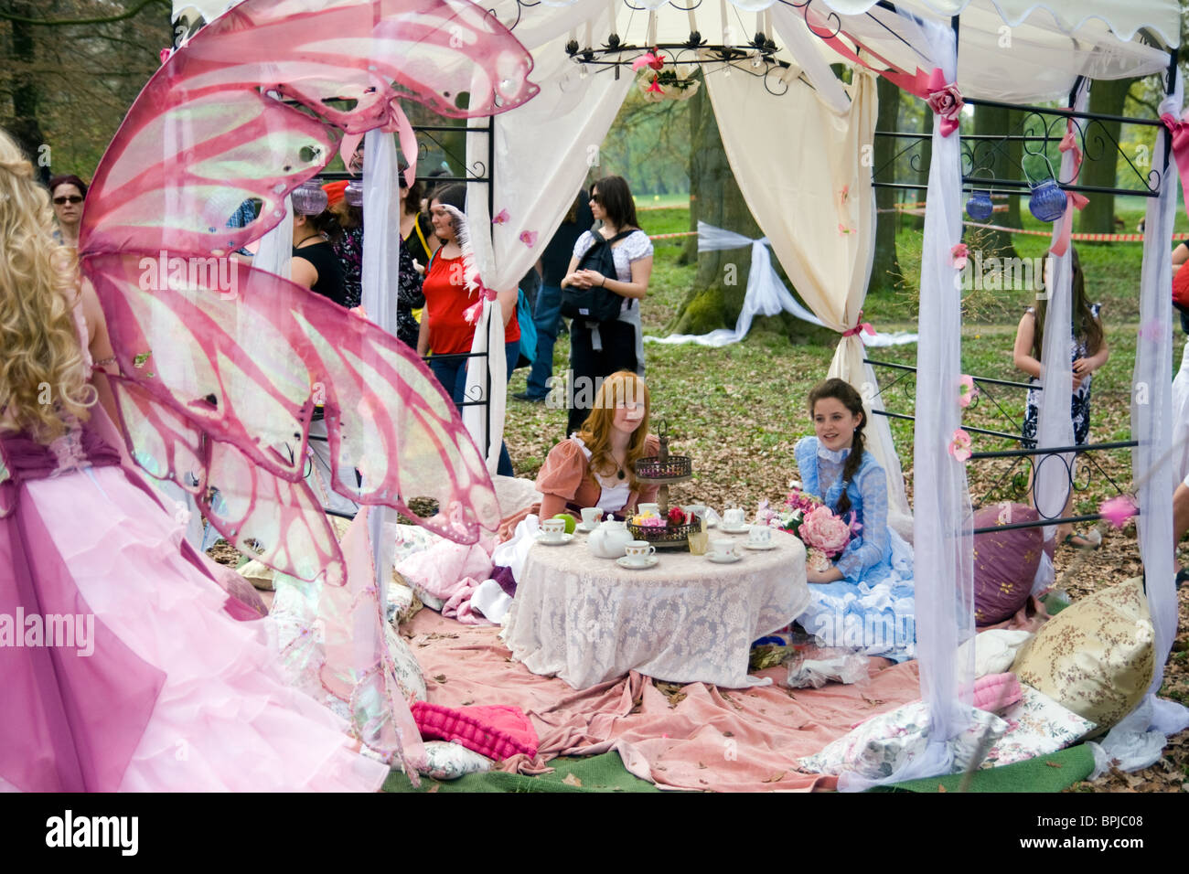 Girls at the Elf Fantasy Fair on April 25, 2010 in Haarzuilens, The Netherlands Stock Photo