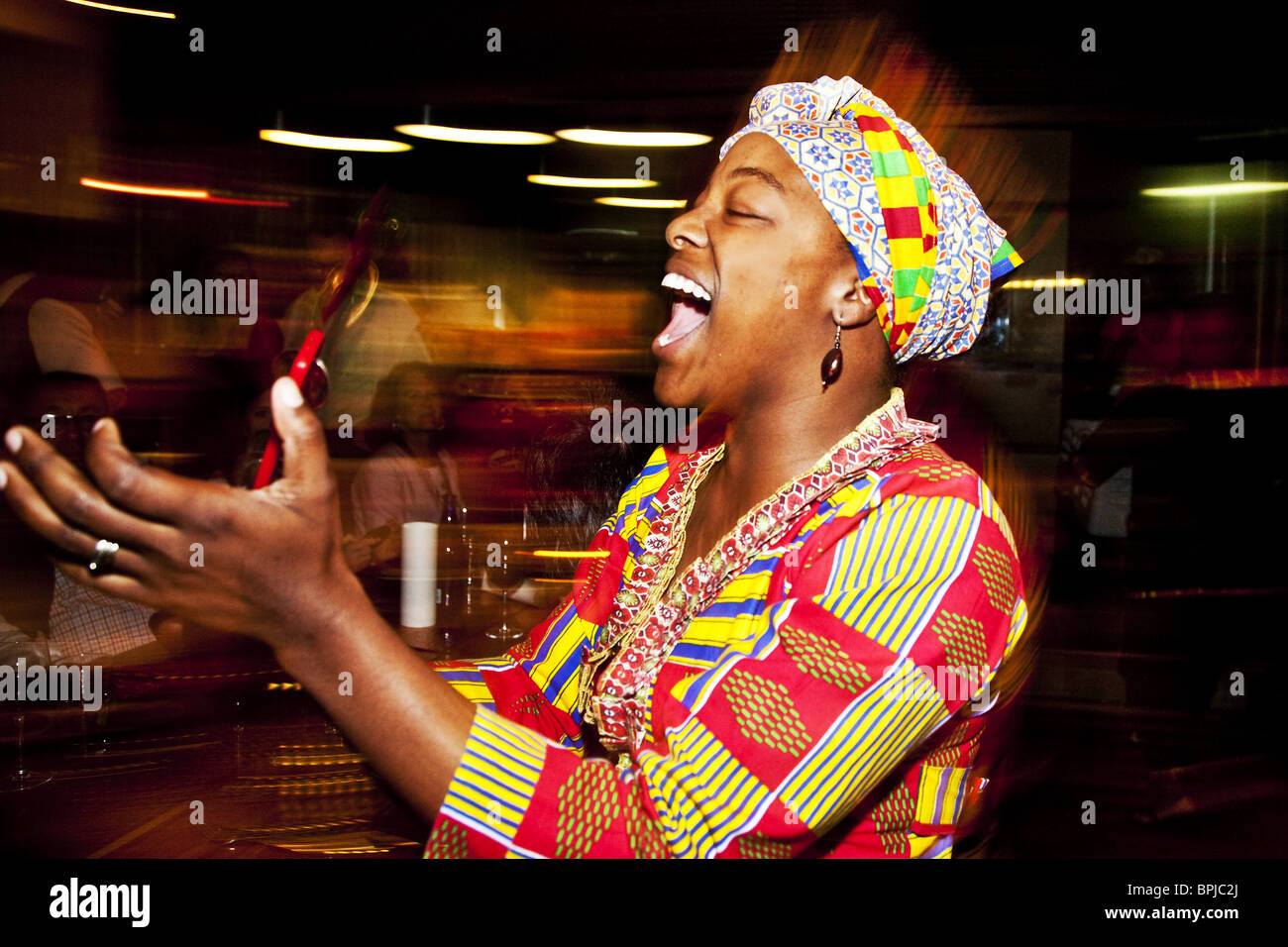 African female singer, Cape Town, Western Cape, South Africa, Africa Stock Photo