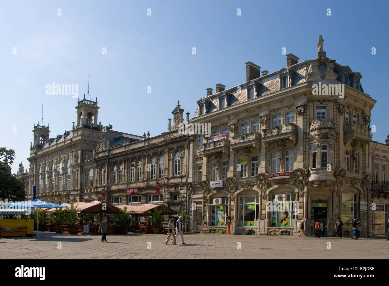 Vintage architecture, detail of ancient building in town Russe, Ruse ...
