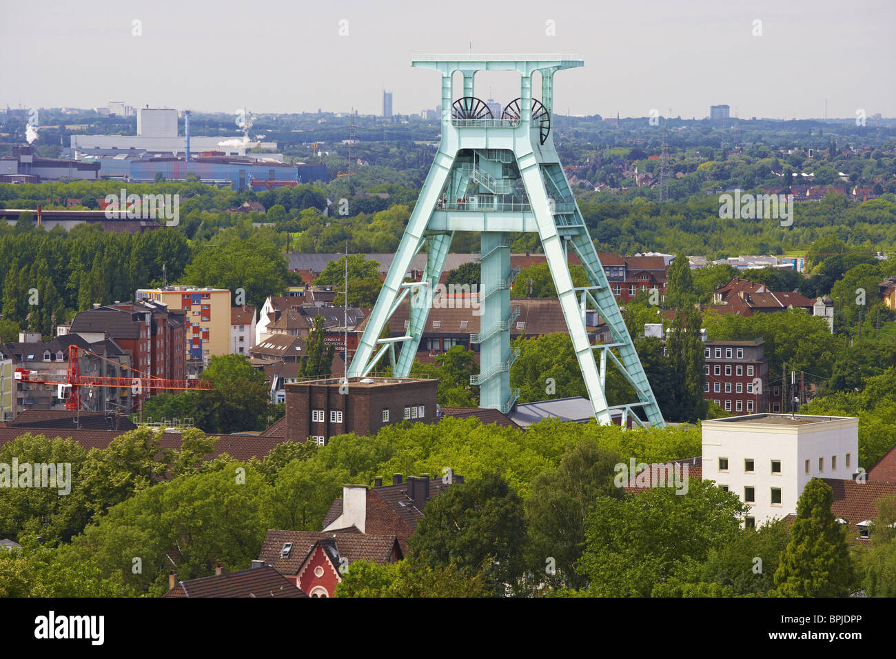 View from the Bismarck tower at the Gernan Mining Museum in Bochum, Ruhrgebiet, North Rhine-Westphalia, Germany, Europe Stock Photo