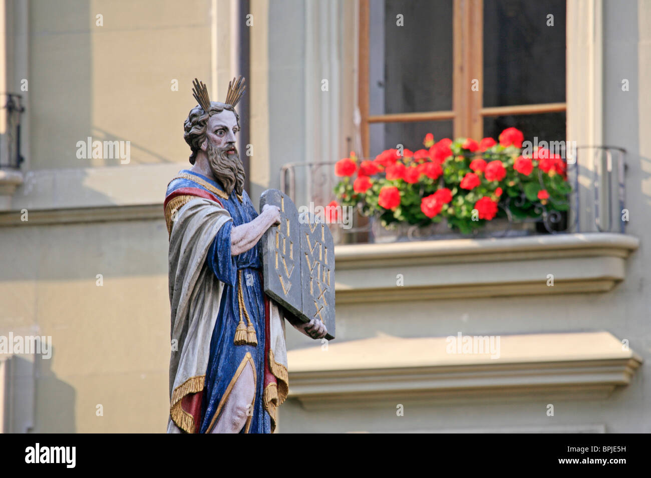 The Moses Statue, Münsterplatz, Bern, Switzerland Stock Photo
