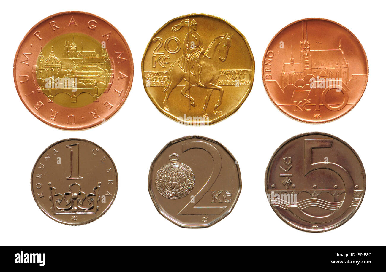 Czech Coins From 1 To 50 Kc crowns Currently Valid Currency In The czech-coins-from-1-to-50-kc-crowns-currently-valid-currency-in-the