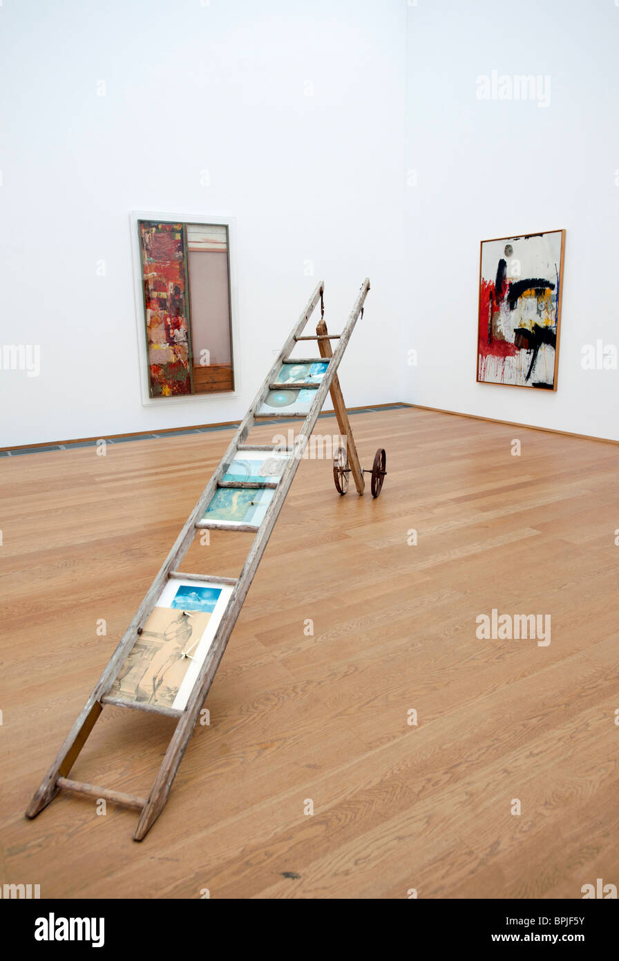 Paintings and sculpture by Robert Rauschenberg at Hamburger Bahnhof Museum of Contemporary Art in Berlin Germany Stock Photo