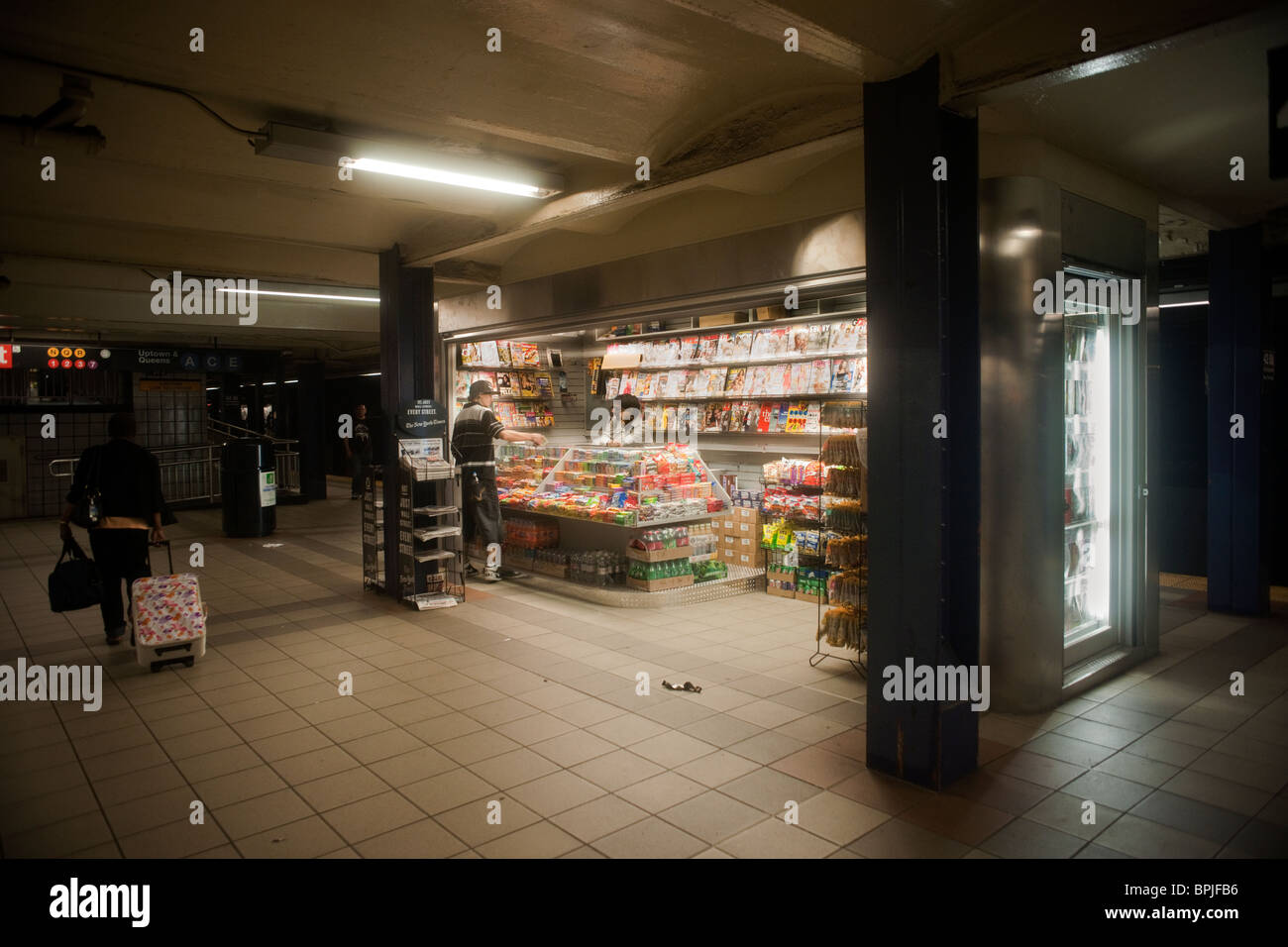 A newsstand in the Times Square subway station in New York Stock Photo